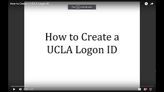 How to Create a UCLA Logon ID