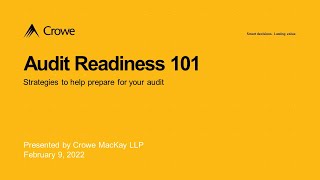 Audit Readiness 101