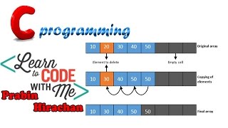 C Programming Tutorial #26,Delete an element from an array