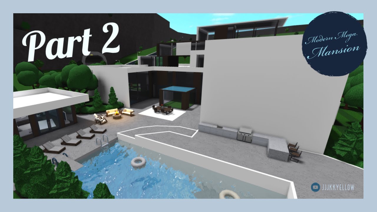 Modern Mega Mansion Part 2 | Welcome To Bloxburg Speed Build - YouTube