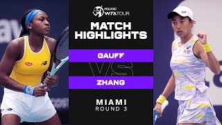 Coco Gauff vs. Shuai Zhang | 2022 Miami Round 3 | WTA Match Highlights