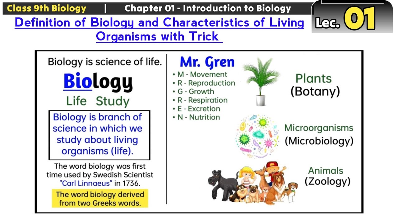 Definition Of Biology | Characteristics Of Living Organisms. - YouTube