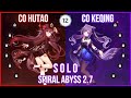 【GI】Spiral Abyss 2.7 Floor 12 - C0R1 HuTao & Keqing Continuous Solo Run 9* clear! 零命一精胡桃&刻晴深渊单通满星！