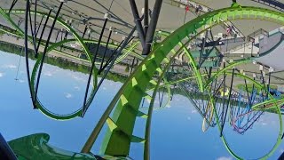 Green Lantern Stand Up Roller Coaster POV 60 FPS Six Flags Great Adventure