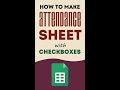 Make Attendance Sheet Online with Checkboxes Google sheet formula to count workdays - #Gsheets