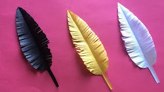 How to make Paper Feathers | DIY Paper Feather Making Step by Step | Full Tutorials