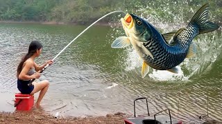 釣上的魚多到賣不掉！美女在草魚池花200元釣1小時，居然被當成了魚販子！ 【娜小娜愛釣魚】#釣魚 #fishing #drama #funny