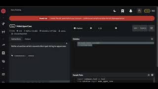Codewars | MakeUpperCase | Python 8 kyu