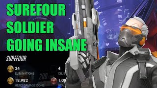 SUREFOUR SOLDIER GOING INSANE - TOP 500 OVERWATCH SEASON 30