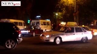 Traffic jams after clashes in Yerevan on November 5