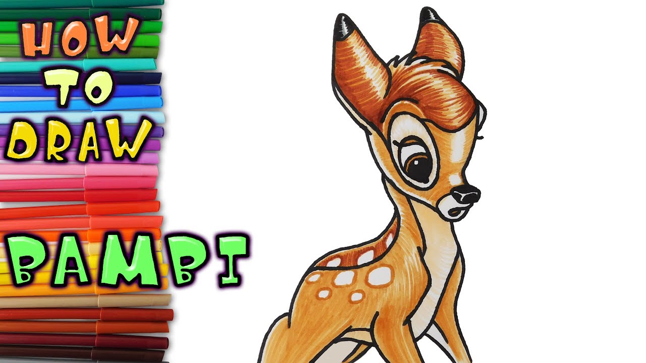 How To Draw Bambi - Learn To Draw - Drawing Lessons - Art Coloring For ...