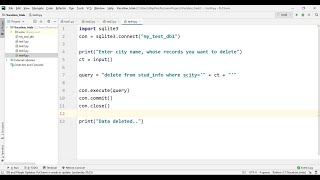 Connecting Python with SQLite3 DataBase Part-5 (Delete Query)