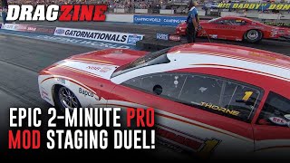 Kris Thorne and Manny Buginga Engage In Epic Starting Line Staging Duel At 2023 NHRA Gatornationals