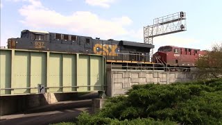 CSX 937, CP 8908, CP 7033, and CSX 3164 - Ninth Street Bridge Crossing (CSX) in Lafayette, Indiana