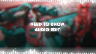 Need To Know - Doja Cat | Audio Edit