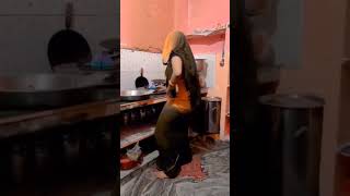 beautiful crossdresser in saree making food and dancing