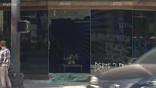 Violent group cause damage in downtown Seattle