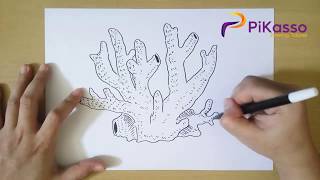 How to Draw Coral step by step