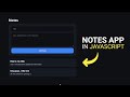 How To Build Notes App Using HTML CSS and JavaScript