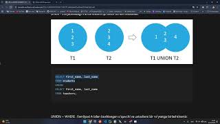 37-Dars: SQL - UNION, Intersect, Except