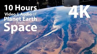 4K UHD 10 hours - Earth from Space & Space Wind Audio - relaxing, meditation, nature,YK.CREATION