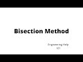 Bisection Method by Hand Example