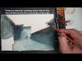 How to paint old village in watercolor
