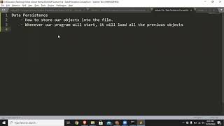 Lecture 14a - Data Persistence Concept