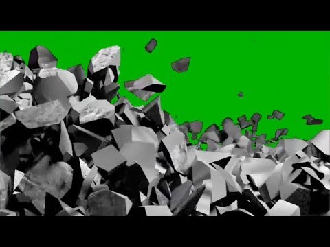 CRASHING CONCRETE WALL green screen CRASHING CONCRETE WALL green screen