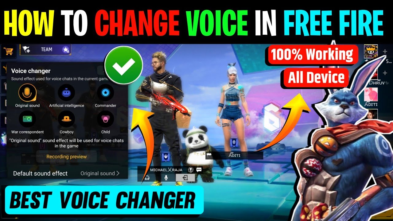 Free Fire Me Voice Change Kaise Kare | How To Change Voice In FreeFire ...