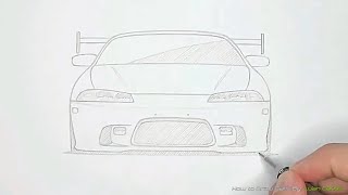 How to draw a car Mitsubich Eclipse (Real-time beginner tutorial)