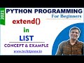extend() in list in Python Programming | extend() method with example in Python | List methods