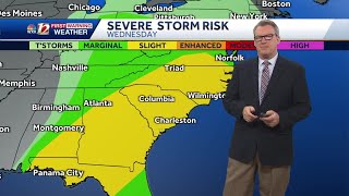 WATCH: Warmer week ahead, severe risk Wednesday