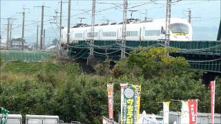 ＪＲ九州バルーン臨時駅付近を走る白いかもめ