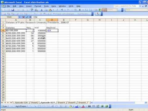 Calculating the mean of grouped data using Excel Calculating the mean of grouped data using Excel