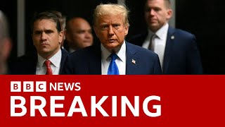 Donald Trump speaks ahead of opening statements in hush money trial | BBC News