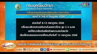 เรื่องเล่าเช้านี้ อุตุฯประกาศเตือนคลื่นลมแรงบริเวณทะเลอันดามัน และอ่าวไทย ฉ.6 (08 ก.ค.58)