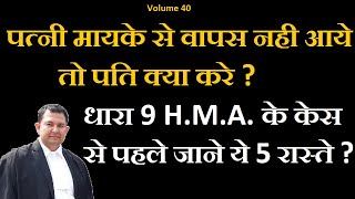 V40 how to call wife from her prental home पत्नी को मायके से बुलाने के क़ानूनी तरीके #maintenance