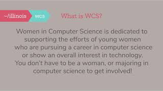 Welcome to Women in Computer Science