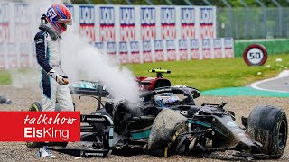 EisKing DEBRIEFING 2/23 - Grandiózna Imola. Šťastkár Hamilton, hrdina Norris a Russellov úlet.