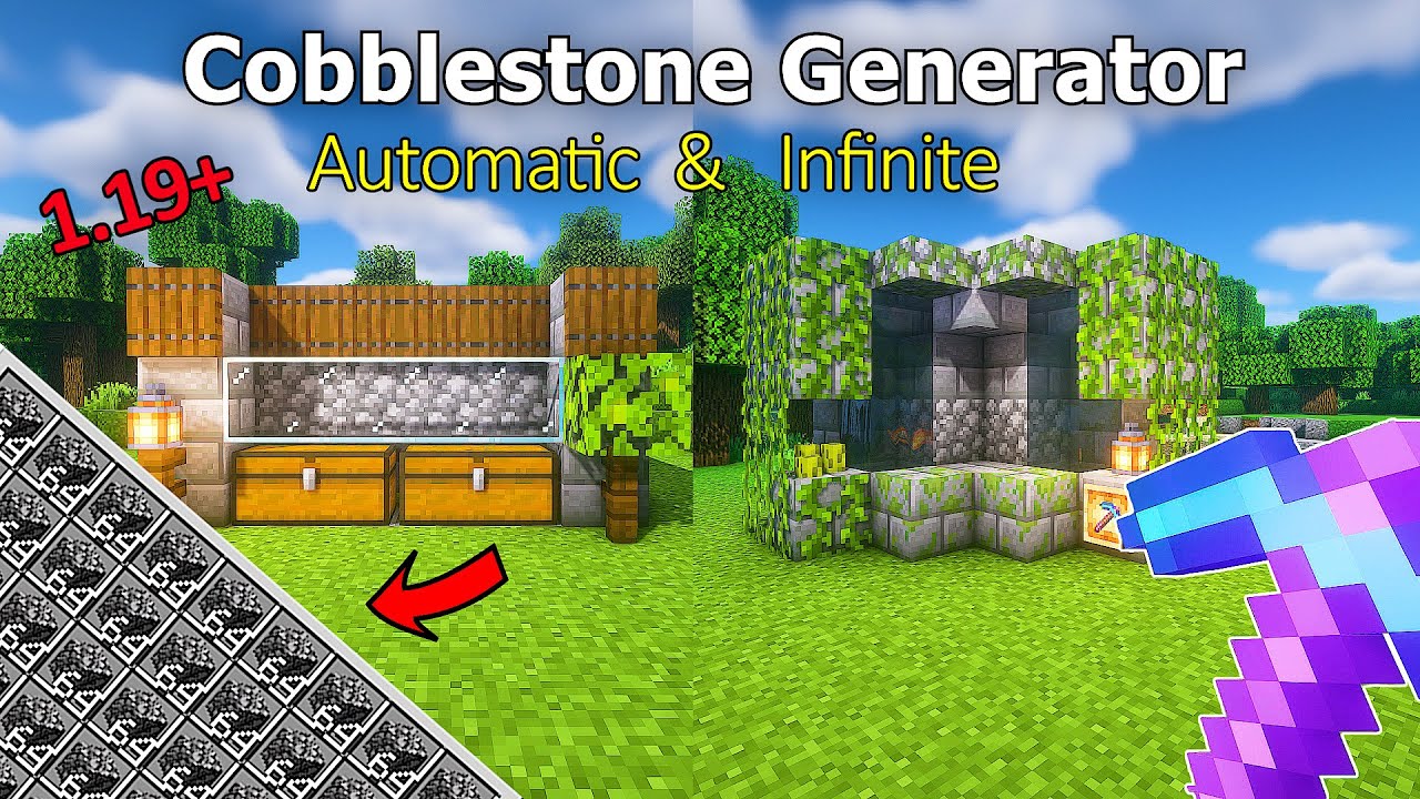 Minecraft: Best AUTOMATIC Cobblestone Generator 1.20! (Survival ...