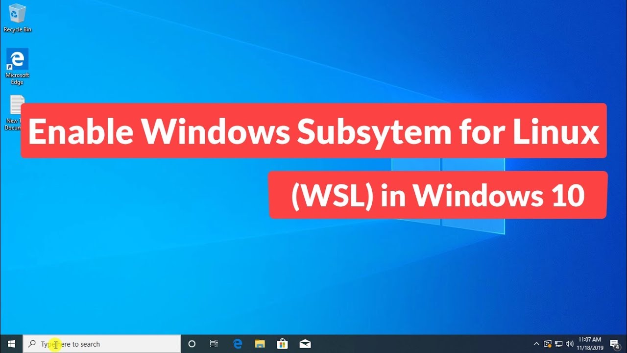 How To Enable Windows Subsystem For Linux (WSL) In Windows 10 - YouTube