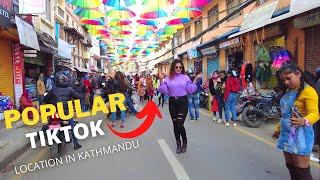 Popular Location Umbrella Street in Kathmandu -4k Walking Around in Sankata Tole, Newroad- 4k60fps