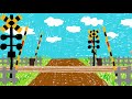 おえかきでんしゃとふみきりがうごきだす♪【railroad crossing animation】