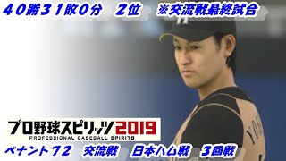 【プロ野球スピリッツ2019】ペナント７２　交流戦　 日本ハム戦　３回戦