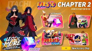 Naruto Chapter 2 Free Rewards🔥🤯|Less is More TopUp,Evo M1014 Date|Free Fire New Event | Ff New Event