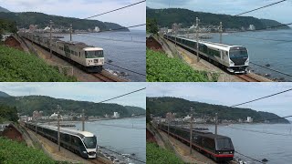 【伊豆急】片瀬白田〜伊豆稲取にて海沿いを走る列車を撮影！