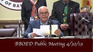 Bayonne Board of Education - Public Meeting - 4/30/19