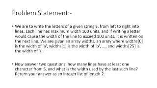 Number of Lines To Write String | JAVA