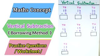 Learning Vertical Subtraction | Maths Concept | Subtraction